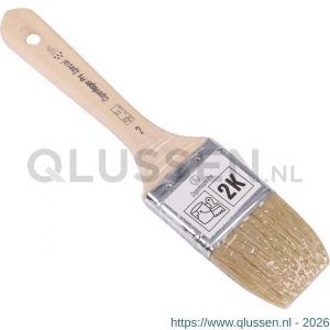 Copenhagen Pro 2 componenten platte kwast 5* maat 2 wit Chinees varkenshaar FSC houten steel 23.206.20