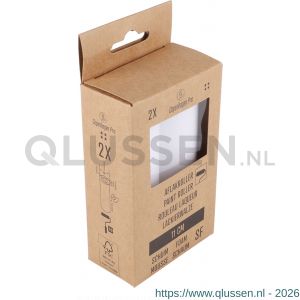 Copenhagen Pro schuim super fijn aflakroller 4* 11 cm 2 zijden rond set 2 stuks 23.311.03