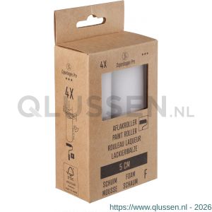 Copenhagen Pro schuim fijn aflakroller 3* 5 cm recht set 4 stuks 23.311.81