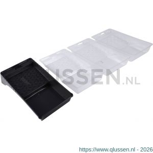 Copenhagen Pro verfbak klein 14.5x28.3 cm zwart kunststof stapelbaar met 3 inzetbakjes 23.402.50