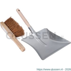 Copenhagen Pro stoffer en blik kokos handveger 29 cm metalen blik met houten steel FSC 23.464.01