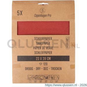Copenhagen Pro schuurpapier droog K120 set 5 vel 23.505.12