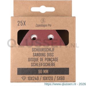 Copenhagen Pro schuurschijf 90 mm 3 assorti set 25 stuks 23.509.00