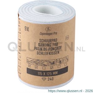 Copenhagen Pro schuurpad fijn K240 11,5 cm x 12,5 cm set 9 stuks 23.512.00