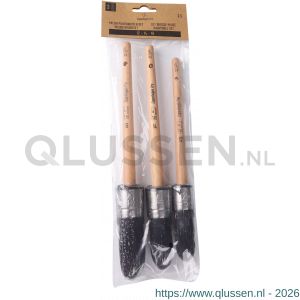 Copenhagen Pro kwastenset Krex patentpuntkwast 4* maat 12-14-16 synthetisch haar 3-delig FSC houten steel 23.900.03