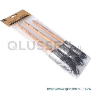 Copenhagen Pro kwastenset Krex patentpuntkwast 4* maat 12-14-16 synthetisch haar 3-delig FSC houten steel 23.900.03