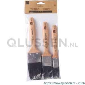 Copenhagen Pro kwastenset Krex platte kwast 4* maat 1-1,5-2 synthetisch haar 3-delig FSC houten steel 23.900.04