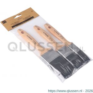 Copenhagen Pro kwastenset Krex platte kwast 4* maat 1-1,5-2 synthetisch haar 3-delig FSC houten steel 23.900.04