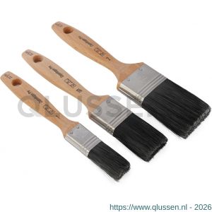Copenhagen Pro kwastenset Krex platte kwast 4* maat 1-1,5-2 synthetisch haar 3-delig FSC houten steel 23.900.04