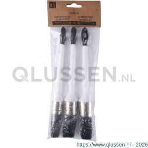 Copenhagen Pro kwastenset universeel patentkwast 2* maat 12-14-16 synthetisch haar 3-delig vol kunststof steel 23.900.05