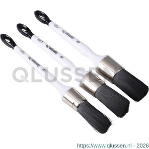Copenhagen Pro kwastenset universeel patentkwast 2* maat 12-14-16 synthetisch haar 3-delig vol kunststof steel 23.900.05