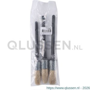 Copenhagen Pro kwastenset wegwerp patentkwast maat 10-12-14 wit Chinees varkenshaar 3-delig kunststof steel 23.900.07