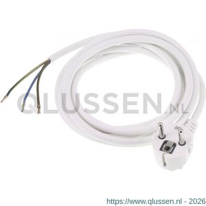 Q-Link aansluitsnoer randaarde 3x1 mm2 2,5 m vinyl kabel binnengebruik maximaal 2500 W wit 55.203.06
