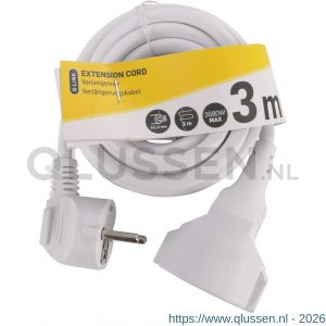 Q-Link verlengsnoer vinylkabel randaarde maximaal 3500 W 3x1,5 mm2 3 m wit 55.204.02