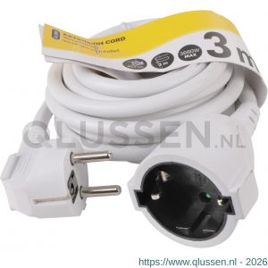 Q-Link verlengsnoer vinylkabel randaarde maximaal 3500 W 3x1,5 mm2 3 m wit 55.204.02