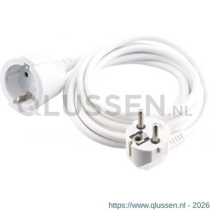 Q-Link verlengsnoer vinylkabel randaarde maximaal 3500 W 3x1,5 mm2 3 m wit 55.204.02