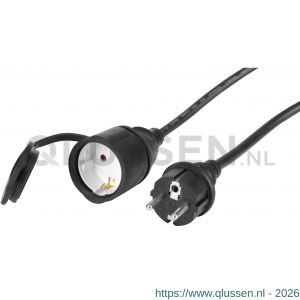 Q-Link tuinverlengsnoer neopreen IP44 spatwaterdicht randaarde maximaal 3500 W 3x1,5 mm2 10 m zwart 55.204.30