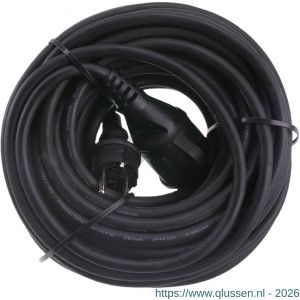 Q-Link tuinverlengsnoer neopreen IP44 spatwaterdicht randaarde maximaal 3500 W 3x1,5 mm2 20 m zwart 55.204.31