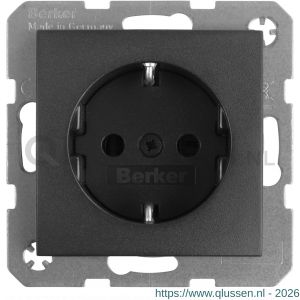 Berker S1 contactdoos inbouw 1-voudig randaarde antraciet 58.004.42
