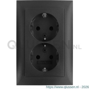 Berker S1 contactdoos inbouw 2-voudig randaarde antraciet 58.004.51