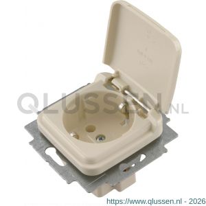 Busch-Jaeger SI contactdoos inbouw 1-voudig randaarde crème 66.000.44