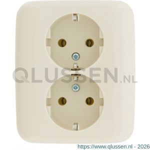 Busch-Jaeger SI contactdoos inbouw 2-voudig randaarde crème 66.000.50