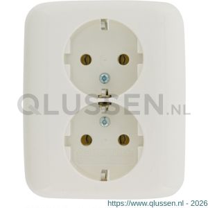 Busch-Jaeger Relfex contactdoos inbouw 2-voudig randaarde polarwit los 66.001.50