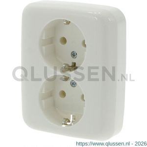 Busch-Jaeger Relfex contactdoos inbouw 2-voudig randaarde polarwit los 66.001.50