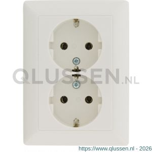 Jung AS500 contactdoos inbouw 2-voudig randaarde polarwit 66.003.50