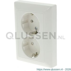 Jung AS500 contactdoos inbouw 2-voudig randaarde polarwit 66.003.50