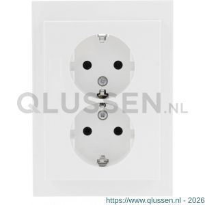 Berker K1 contactdoos inbouw 2-voudig randaarde polarwit 66.021.51