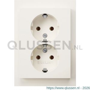 Berker K1 contactdoos inbouw 2-voudig randaarde polarwit 66.021.51