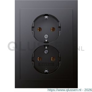 Berker K1 contactdoos inbouw 2-voudig randaarde antraciet 66.022.51