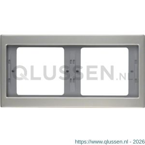 Berker K5 afdekraam 2-voudig horizontaal RVS 66.023.22