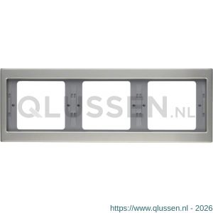 Berker K5 afdekraam 3-voudig horizontaal RVS 66.023.24