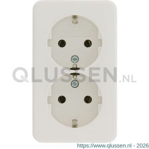 Berker AP contactdoos opbouw 2-voudig randaarde polarwit 66.026.50