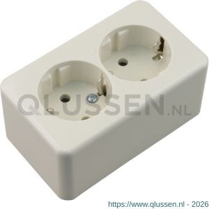 Berker AP contactdoos opbouw 2-voudig randaarde polarwit 66.026.50