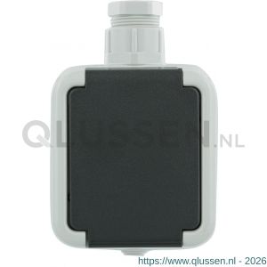Peha contactdoos opbouw 1-voudig randaarde wartel M20 grijs 66.028.42