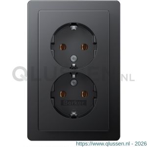 Berker Q1 contactdoos inbouw 2-voudig randaarde antraciet 66.045.51