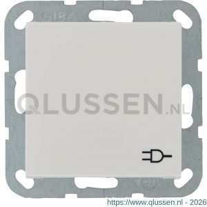 Gira System 55 contactdoos inbouw 1-voudig randaarde met klep polarwit 66.051.44