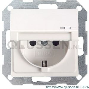 Gira System 55 contactdoos inbouw 1-voudig randaarde met klep polarwit 66.051.44