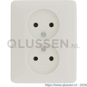 Gira System 55 contactdoos inbouw 2-voudig polarwit 66.051.49