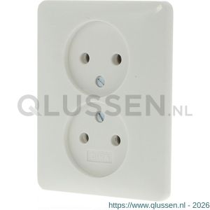 Gira System 55 contactdoos inbouw 2-voudig polarwit 66.051.49