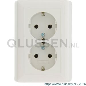 Gira System 55 contactdoos inbouw 2-voudig randaarde polarwit 66.051.50
