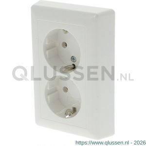 Gira System 55 contactdoos inbouw 2-voudig randaarde polarwit 66.051.50