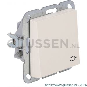 Gira System 55 contactdoos inbouw 1-voudig randaarde met klep crème 66.052.44