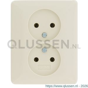 Gira System 55 contactdoos inbouw 2-voudig crème 66.052.49