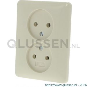 Gira System 55 contactdoos inbouw 2-voudig crème 66.052.49