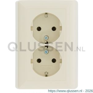 Gira System 55 contactdoos inbouw 2-voudig randaarde crème 66.052.50