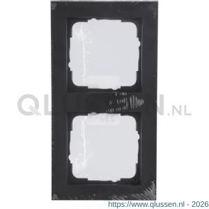 Gira E2 afdekraam inbouw 2-voudig verticaal-horizontaal zwart 66.053.22
